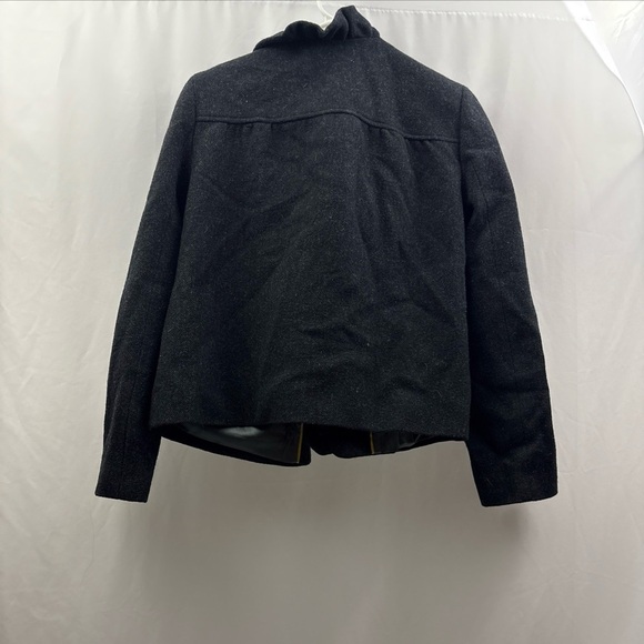 J Crew Fiona Ruffle Black Wool Tweed Jacket Blazer Size 10 Buttons - Picture 12 of 13